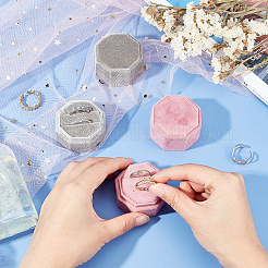 2шт. 2-х цветная бархатная коробка для колец VBOX-PH0001-02