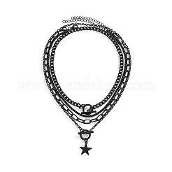 Collane a catena multistrato in lega gotica con pendente in ferro per donna&nbsp;FS-WG9D473-01