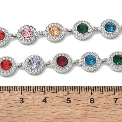 Collane da donna a catena piatta tonda interamente tempestata di strass in acciaio inossidabile 304&nbsp;SA-CBABBEA-02P-02