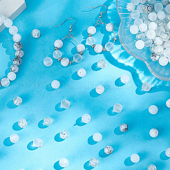 300 шт. 6-цветные стеклянные круглые бусины с эффектом кракле&nbsp;DGLA-LT0001-08