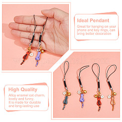 Мобильные ремешки из сплава эмали HJEW-OC00004