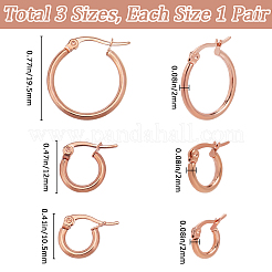 3 стиль 201 серьги-кольца из нержавеющей стали EJEW-SP0001-04