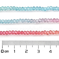 Transparent bemalte Glasperlenstränge&nbsp;LS-DGLA-A034-T1mm-A11