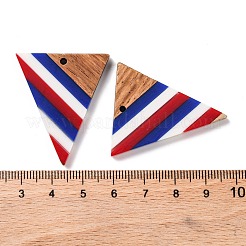 Pendentifs en résine rayée opaque et bois de noyer du jour de l'indépendance&nbsp;RESI-U010-02P