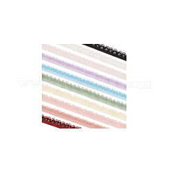 10 шт. 10-цветные нейлоновые эластичные кружевные ленты с цветочным краем DIY-BC0013-31