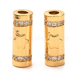 Латунные микро проложить прозрачный бисер кубического циркония трубки ZIRC-P086-05G