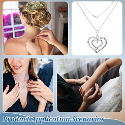 3 шт. 3 стиля 925 удлинитель цепи из стерлингового серебра STER-BC0002-50