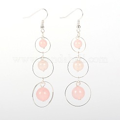 Оборванных природных драгоценных камней бусы Серьги с подвесками EJEW-JE01310