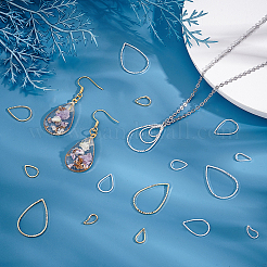 90 шт. 12-х стильных каплевидных латунных соединительных колец KK-PH0009-91