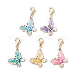 Подвески из эмали из сплава бабочки&nbsp;HJEW-JM02705-02