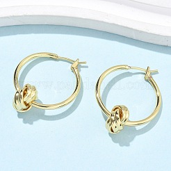 Латунные серьги-кольца для женщин EJEW-L297-01A-G