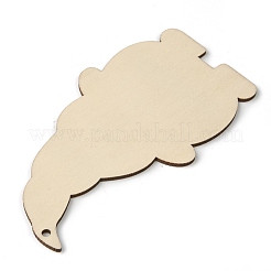 Gros pendentifs en bois naturel non teint thème noël&nbsp;WOOD-B001-10B