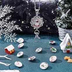 DIY-Sets zur Herstellung von Halsketten mit halbrundem Anhänger&nbsp;DIY-SC0019-99G