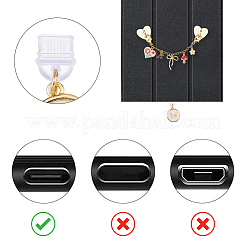 Ensemble de 8 bouchon anti-poussière en PVC pour téléphone portable et support de téléphone en fer&nbsp;HJEW-HS00118