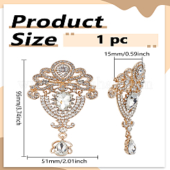 1 шт. броши из сплава со стразами&nbsp;JEWB-LP0004-80