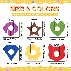 24 шт. 24 стиля фетровых подвесок для бокалов вина AJEW-BC0004-23