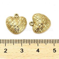 304ステンレスペンダント  ハートチャーム  14KGP本金メッキ  13.5x13x3mm  穴：1.6mm&nbsp;STAS-L022-108G-06