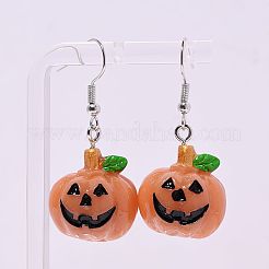 Серьги-подвески из пластика и смолы в форме тыквы на Хэллоуин FS-WGC9740-01