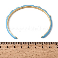 Браслеты-манжеты из нержавеющей стали 304 с эмалью для женщин&nbsp;BJEW-D408-10G