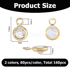 160 pièce en alliage bicolore avec breloques en zircone cubique&nbsp;FIND-HS0002-53