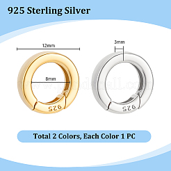 2 pz 2 colori 925 anelli a molla in argento sterling con 925 timbri&nbsp;STER-PH0004-27B