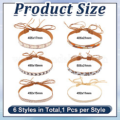 6 шт. 6 стиля повязок для шляп из искусственной замши и стекла&nbsp;DIY-HY0003-14