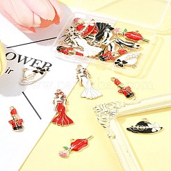 24шт 6 стиля подвески из сплава с эмалью&nbsp;ENAM-FS0002-70