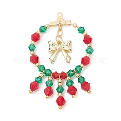 2 шт. 2-х цветные подвески из стеклянных бусин ручной работы с рождественской тематикой&nbsp;PALLOY-MZ00795