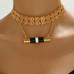 Латунная цепочка с подвеской в виде черной колонны для женщин&nbsp;YY4698