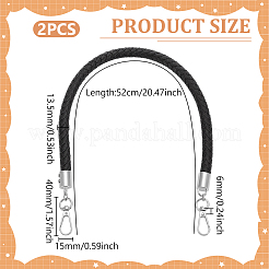 Плетеные круглые ручки для сумок из искусственной кожи FIND-WH0180-01A-P