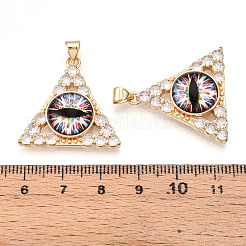Pendentifs en laiton micro pavé de zircones cubiques transparentes pour femmes&nbsp;KK-T070-90A-05