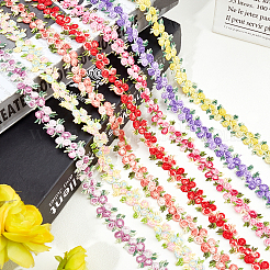 花ポリエステルトリムリボン  カーテンレーストリミング用  パープル  3/4インチ（20mm）&nbsp;OCOR-GF0001-17C
