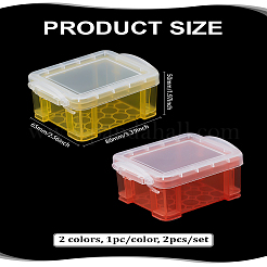 2 шт. 2-х цветные пластиковые мини-контейнеры для хранения с крышкой CON-LP0001-52