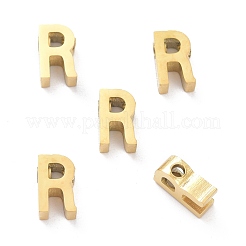 イオンプレーティング（IP）304ステンレススチールチャーム  アルファベット  ゴールドカラー  文字.r  8x4.5x3mm  穴：1.8mm&nbsp;STAS-K216-41R-G