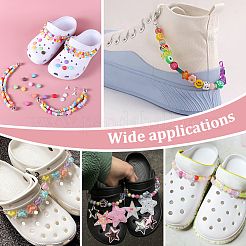 1 комплект цепочек для обуви с прозрачными акриловыми бусинами в виде цветка&nbsp;FIND-PH0009-97