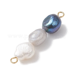 Подвески-коннекторы из натурального культивированного пресноводного жемчуга в форме картофеля&nbsp;PALLOY-JF04985