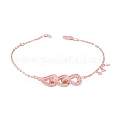 925 браслет из трех колец с подвесками из стерлингового серебра с кубическим цирконием TS-B005-RG-7