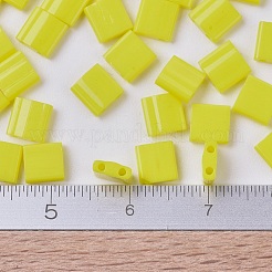 MIYUKIティラビーズ  日本製シードビーズ  2穴  （tl404)不透明な黄色  5x5x1.9mm  穴：0.8mm  約1180個/100g&nbsp;SEED-J020-TL0404