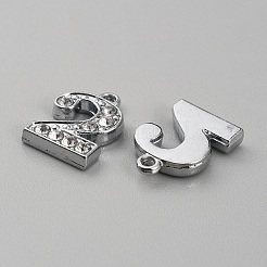 Подвески сплава Rhinestone ALRI-WH0006-03P-02