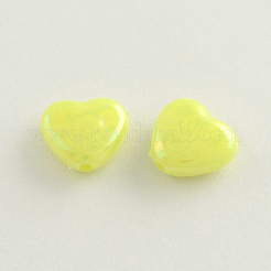 Цвет AB покрытием сердце акриловые бусины&nbsp;X-SACR-Q106-07