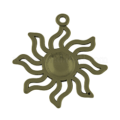 Pendentifs éclipse solaire en alliage de style tibétain&nbsp;TIBEP-R304-004AB-FF