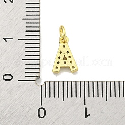 Подвески из латуни с буквами микро паве и прозрачным кубическим цирконием&nbsp;KK-K354-06G-A