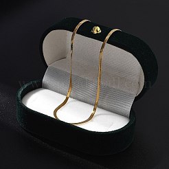 Ионное покрытие (ip) 304 нержавеющая сталь плоские цепи змейки ожерелья для женщин мужчин&nbsp;NJEW-U019-02G