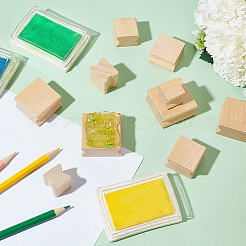 20 шт. 5 стиля квадратных рифленых деревянных блоков для резьбы штампа&nbsp;WOOD-GA0001-63