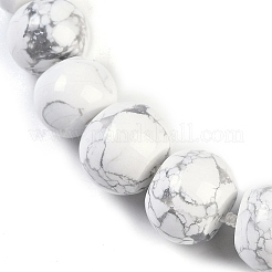 Натуральный говлит рондель градуированные бусины ожерелья для женщин мужчин NJEW-K388-02O