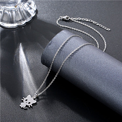 Colliers pendentifs en acier inoxydable en forme de chat&nbsp;PW-WGF5F36-01