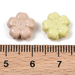 ベーキングペイント不透明アクリルビーズ  花  ミックスカラー  10.5x11x5mm  穴：2mm&nbsp;AC-CBA9EC7-04