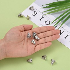 Тибетский стиль конус сплава шарик шапки&nbsp;PALLOY-I112-09AS