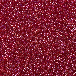 MIYUKIラウンドロカイユビーズ  日本製シードビーズ  （rr298)透明ルビーab  11/0  2x1.3mm  穴：0.8mm  約1100PCS /ボトル  10 G /ボトル&nbsp;SEED-JP0008-RR0298