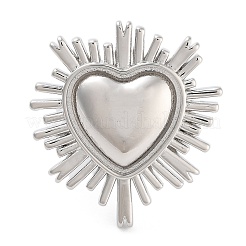 Латунное кольцо-манжета с открытым сердцем для женщин RJEW-C102-23P